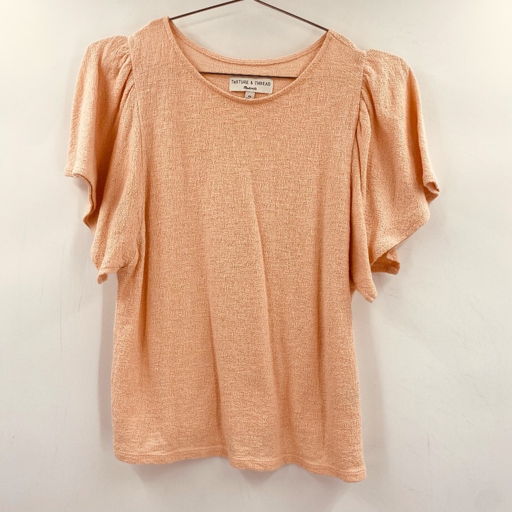 Madewell Texture & Thread Flutter Short Sleeve To… - image 1